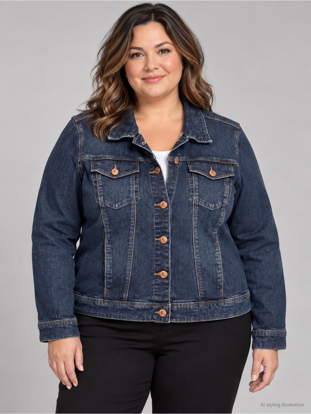 d/C Jeans Dark Wash Stretch Denim Jacket – Women’s 1X